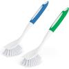 1pc Dish Brush with Handle Kitchen Scrub Brushes for Cleaning Dish Scrubber with Stiff Bristles for Sink Pots Pans(Blue) view 2
