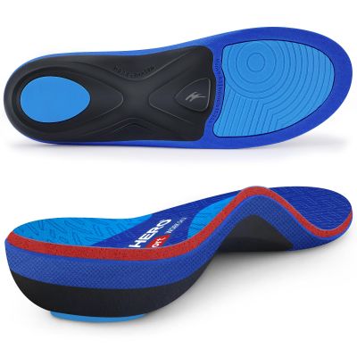 WalkHero Work Insoles for Standing All Day, Arch Support Plantar Fasciitis Insoles Reduce Fatigue (Mens 9-9.5 | Womens 11-11.5, Sapphire Blue)