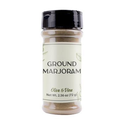 Olive & Vine Ground Marjoram, Earthy & Sweet, Seasoning for Soups, Stews, and Roasts, With Rich Tradition, Authentic Taste, For Global Recipes (2.56 Ounce)
