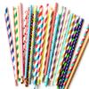 100 pcs Pick Your Styles Paper Straws, Multi Blue Pink Red Black Brown Purple Green Grey Orange Yellow Gold Silver Party Drinking Straws Bulk, Assorted Patterned Cake Pop Sticks (Pick 4 Styles) view 1