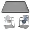 Bedside Commode Mat for Floor Protector - Silicone Bedside Toilet Mats for Seniors with Raised Edge Recyclable Non-Slip Commode Pad Under Portable Bedside Commode Adults Potty Chair (Gray, 24"X20") view 1