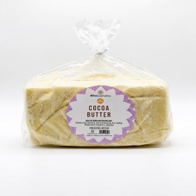 AFROCOSMETICS Raw Cocoa Butter Natural Organic Cold Pressed Butter 5 lbs