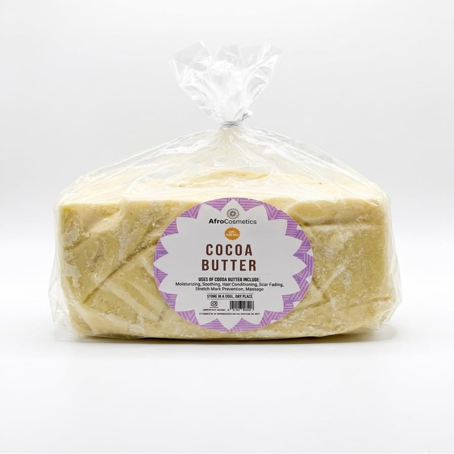 AFROCOSMETICS Raw Cocoa Butter Natural Organic Cold Pressed Butter 5 lbs