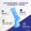 AMERICAN HOSPITAL SUPPLY Non-Slip Hospital Socks, Anti-Skid, Anti-Slip Gripper Socks for Medical or Home Use, Ice Blue, XXX-Large, 6 Pairs view 3