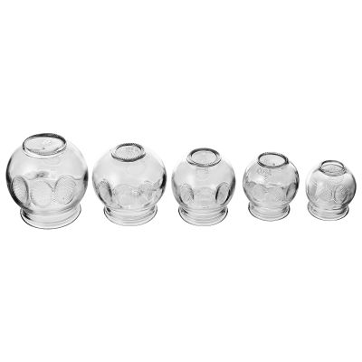 IMIKEYA 5-Piece Glass Cupping Therapy Set Thickened Vacuum Suction Massage Cups for Home Use Effective Cupping Tool for Relaxation and Muscle Relief