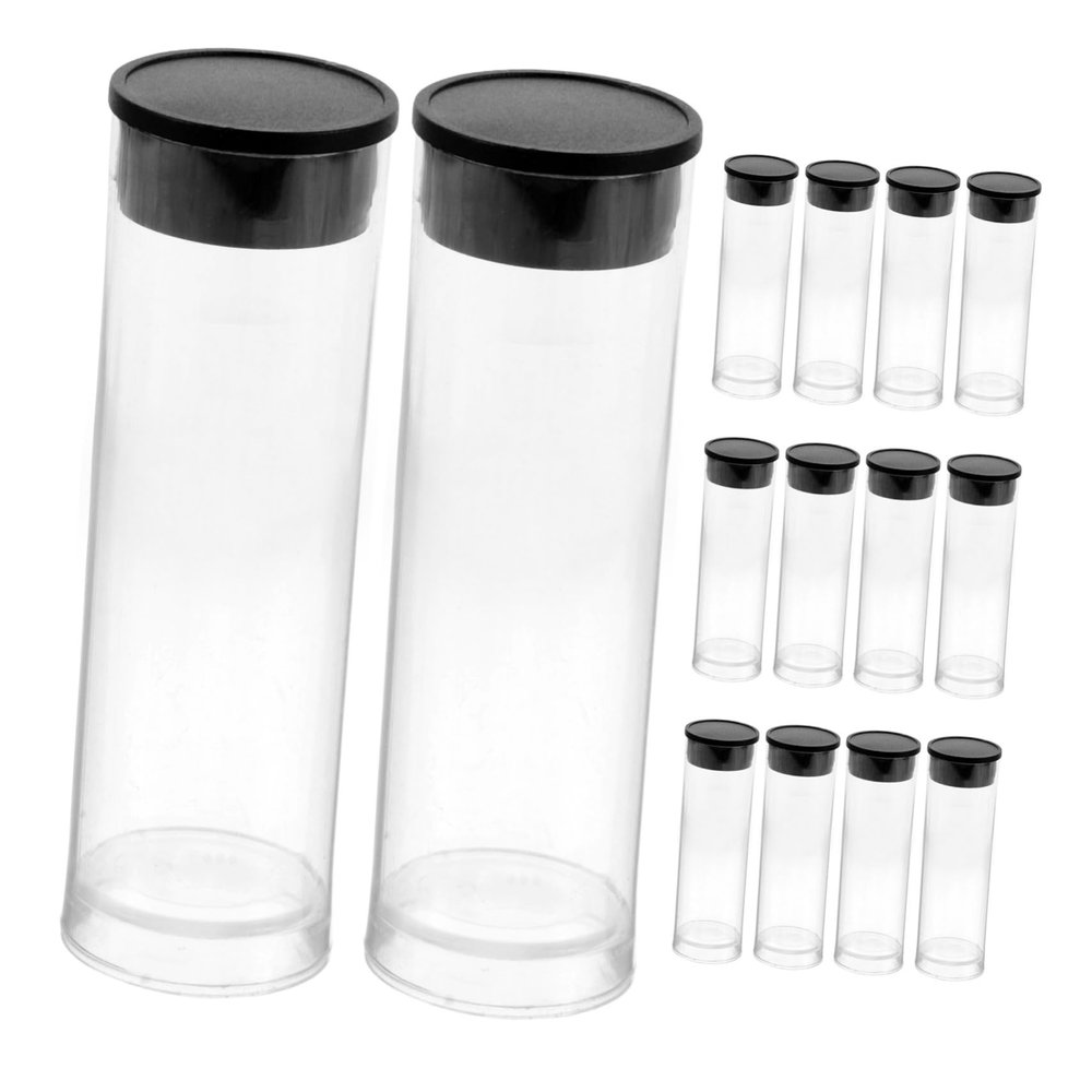 HAKIDZEL 100pcs Toothbrush Head Storage Tube Black Lid Compact Travel Case for Toothbrush Heads for Home and Office Oral Care