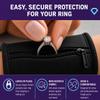 RingHero Wristband Ring Holder: Secure Wedding & Engagement Ring Pouch for Gym, Travel & Work | Prevent Loss & Damage | Hidden Zippered Pocket for Valuables | 4-Way Stretch - Black view 2