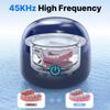 CXRUY Ultrasonic Retainer Cleaner - UV Dental Cleaning Pod Night Guard Cleaner for Dentures, Aligner, Braces, Toothbrush Heads, Jewelry (Navy Blue) view 3