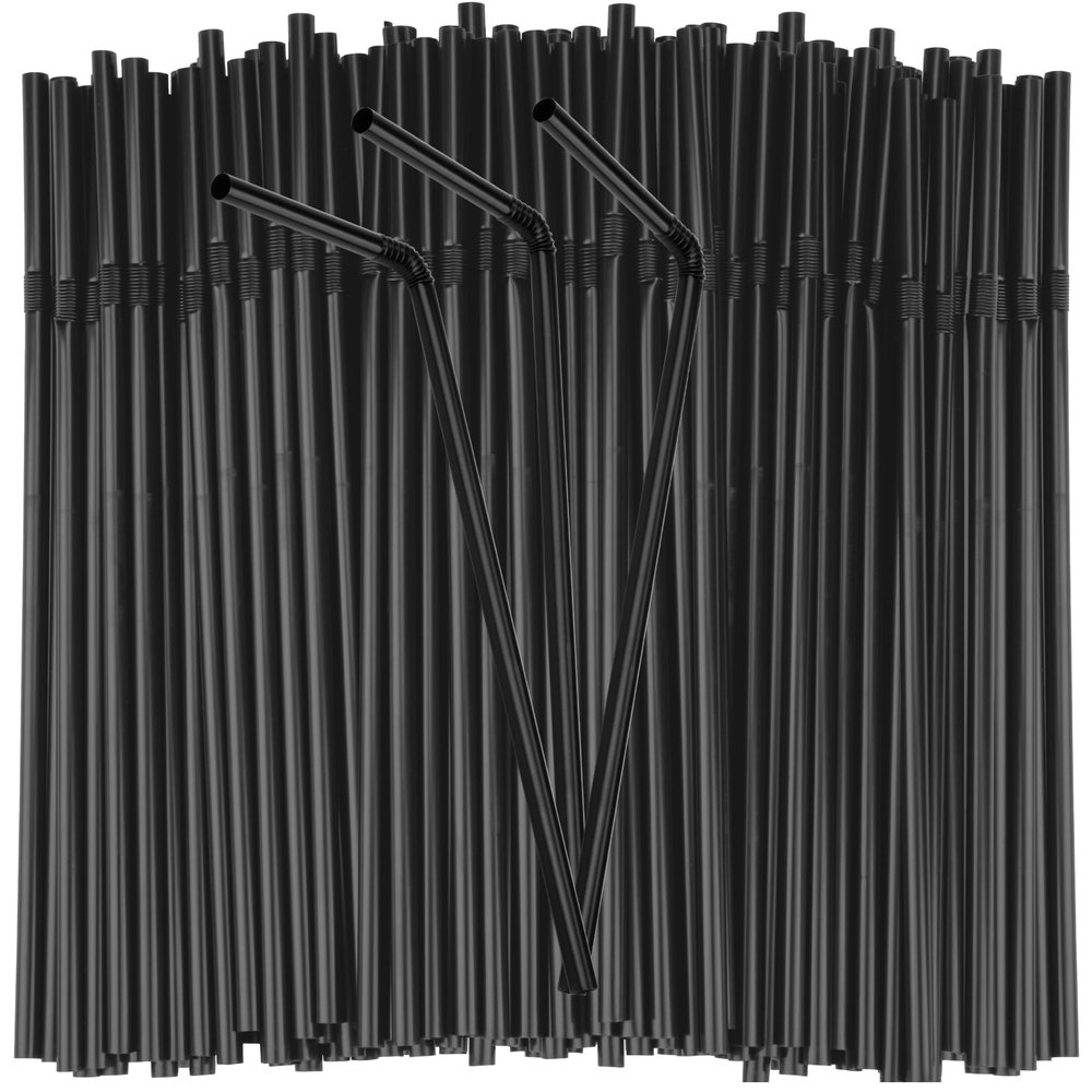 MAQIHAN 150PCS Disposable Plastic Straws - Flexible Bendy Drinking Straws