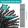 MAQIHAN 150PCS Disposable Plastic Straws - Flexible Bendy Drinking Straws view 2