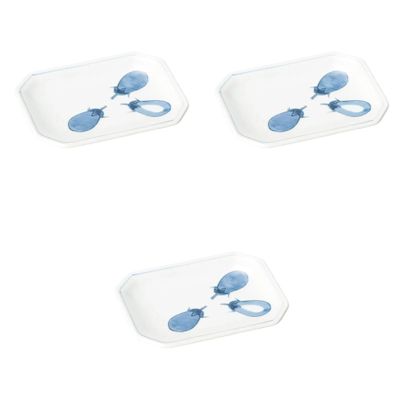 Set of 3 Eggplant Seaweed Plates, 5.4 x 4.3 x 0.8 inches (13.8 x 11 x 2 cm) | Setomonohonpo