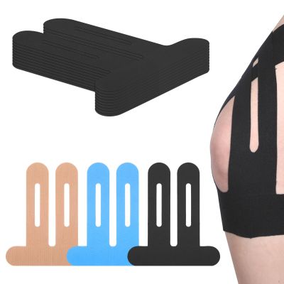 10 Pcs Precut Kinesiology Tape for Knees,Kinesiology Ankle Tape,Waterproof Elastic Knee Kinetic Tape,Breathable Latex-Free Tape for Knee Support and Stability,Pain Relief(Black)