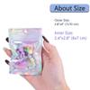 100 Pack Holographic Resealable Plastic Bags for Food Storage, Zipper Bags with Clear Front Window, Packaging Pouch for Small Business (100 Pack, 2.8x4 inch) view 2