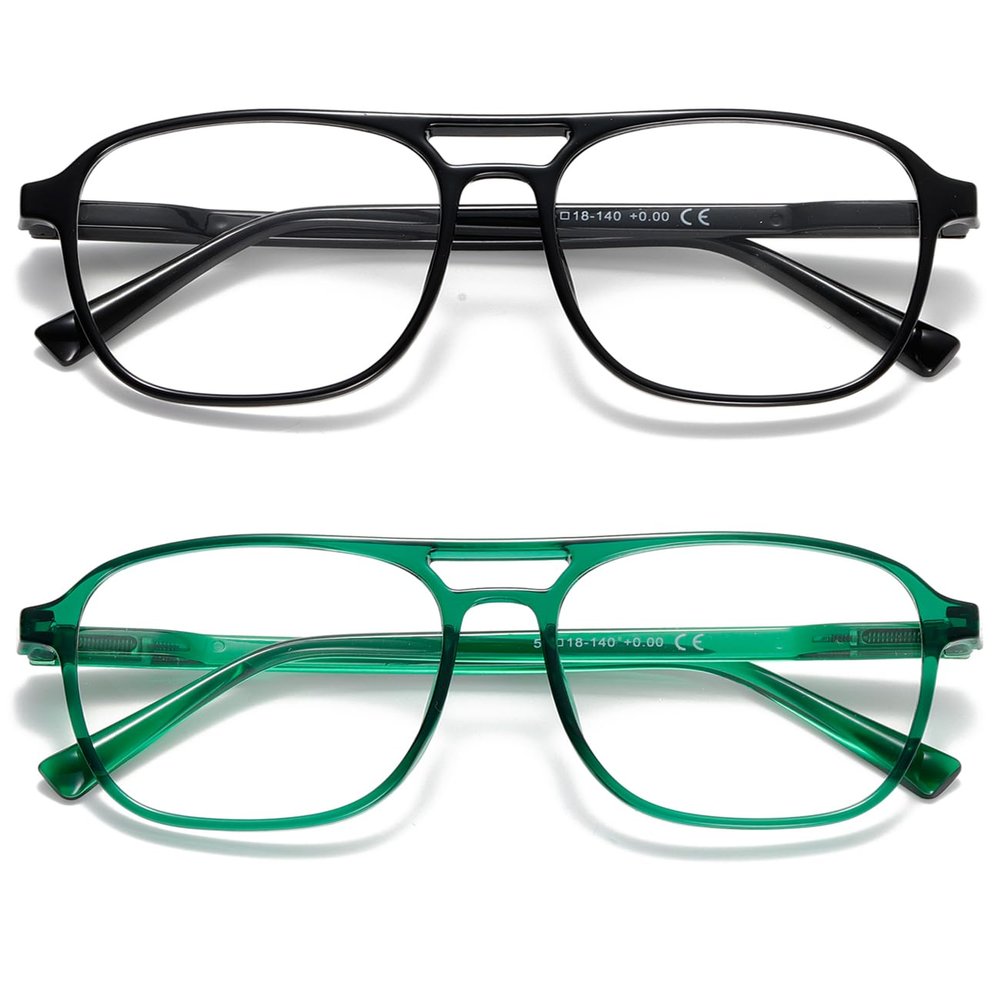 Dccdllo Aviator Reading Glasses for Women Men Men Blue Light Blocking Computer Readers Polit Style Trendy Eyewear Black+Green1.5
