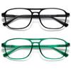 Dccdllo Aviator Reading Glasses for Women Men Men Blue Light Blocking Computer Readers Polit Style Trendy Eyewear Black+Green1.5 view 1