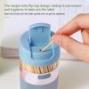 5 Pack Double-Point Bamboo Toothpicks - with Reusable Toothpick Holder, for Party, Appetizer, Olive, Barbecue, Fruit and Teeth Cleaning (Blue) view 4