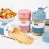 5 Pack Double-Point Bamboo Toothpicks - with Reusable Toothpick Holder, for Party, Appetizer, Olive, Barbecue, Fruit and Teeth Cleaning (Pink) view 2