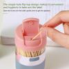 5 Pack Double-Point Bamboo Toothpicks - with Reusable Toothpick Holder, for Party, Appetizer, Olive, Barbecue, Fruit and Teeth Cleaning (Pink) view 4