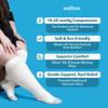 Wellow Wide Calf Compression Socks for Men & Women, 18-25 mmHg Made with Viscose from Bamboo, Nurses & Pregnancy Support, Relieves Swelling, Knee High, LR, Champagne Twist view 4