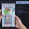 100 Pack Holographic Resealable Plastic Bags for Food Storage, Zipper Bags with Clear Front Window, Packaging Pouch for Small Business (100 Pack, 4.8x8 inch) view 2