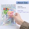 100 Pack Holographic Resealable Plastic Bags for Food Storage, Zipper Bags with Clear Front Window, Packaging Pouch for Small Business (100 Pack, 5.6x8 inch) view 2