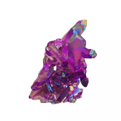 10Pcs 40g Natural Purple Aura Quartz Crystal Cluster Titanium Specimens