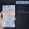 100 Pack Holographic Resealable Plastic Bags for Food Storage, Zipper Bags with Clear Front Window, Packaging Pouch for Small Business (100 Pack, 3.6x6.4 inch) view 2