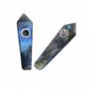 10Pcs Natural Labradorite W/Carb Hole Quartz Crystal Point Wand view 3