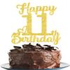 11th Birthday Cake Topper - Double Sided Gold Glitter, Happy 11th birthday Cake decorations for girls,11 Cake Topper For girls, 11 birthday decorations Eleven view 3