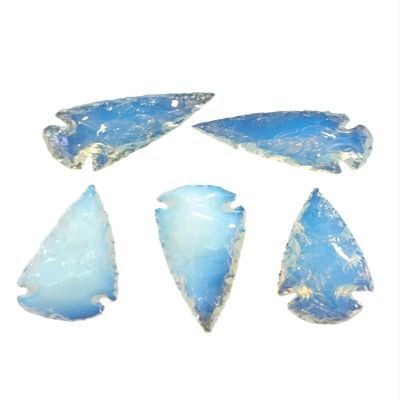 5 pcs opalite Obsidian Arrowhead, Natural Crystal and Healing Stone Flint Rock Arrowhead 1 inch