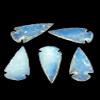 5 pcs opalite Obsidian Arrowhead, Natural Crystal and Healing Stone Flint Rock Arrowhead 1 inch view 4