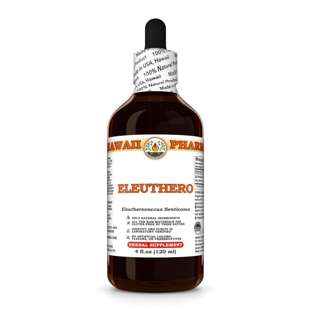 Eleuthero (Eleutherococcus Senticosus) Dry Root Tincture, Made in Hawaii, Raw Materials, All Natural, Vegan, Pure Liquid Extract - 4 fl.oz