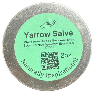 Yarrow Salve Handcrafted by Naturally Inspirational (2oz Tin)