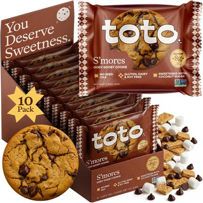 Toto Protein Cookies, S'mores, 8g Protein, Soft-baked, 10-ct