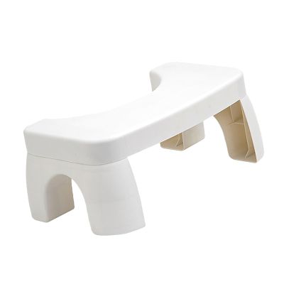 Fdit Toilet Squatting Stool, Improve Defecation Effect, Non Slip Pad, Lightweight Toilet Step Stool, with Stable Bottom, for Travel, Made of PP Material (White)