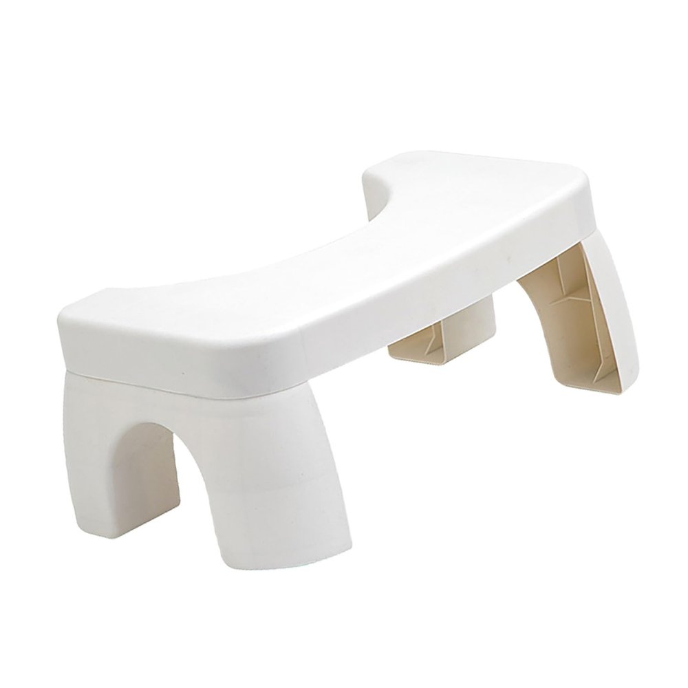 Fdit Toilet Squatting Stool, Improve Defecation Effect, Non Slip Pad, Lightweight Toilet Step Stool, with Stable Bottom, for Travel, Made of PP Material (White)
