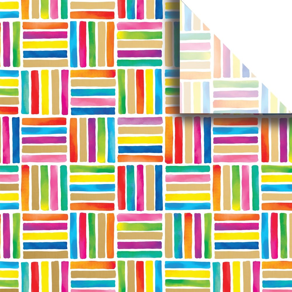 Jillson & Roberts 20" x 30" Printed Gift Tissue, Colorful Lines (48 Folded Sheets)