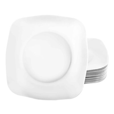 EcoQuality 10.25 inch White Pearl Dinner Plate Elegant Disposable Plastic Dinner Plate for Weddings, Parties, Catering, and Buffets Durable & Reusable Tableware Food-Safe BPA-Free Design (40)