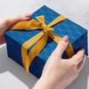 Jillson Roberts Gift Wrap, Gold Blue Geo, Quarter Ream 208 feet x 24 inches view 2