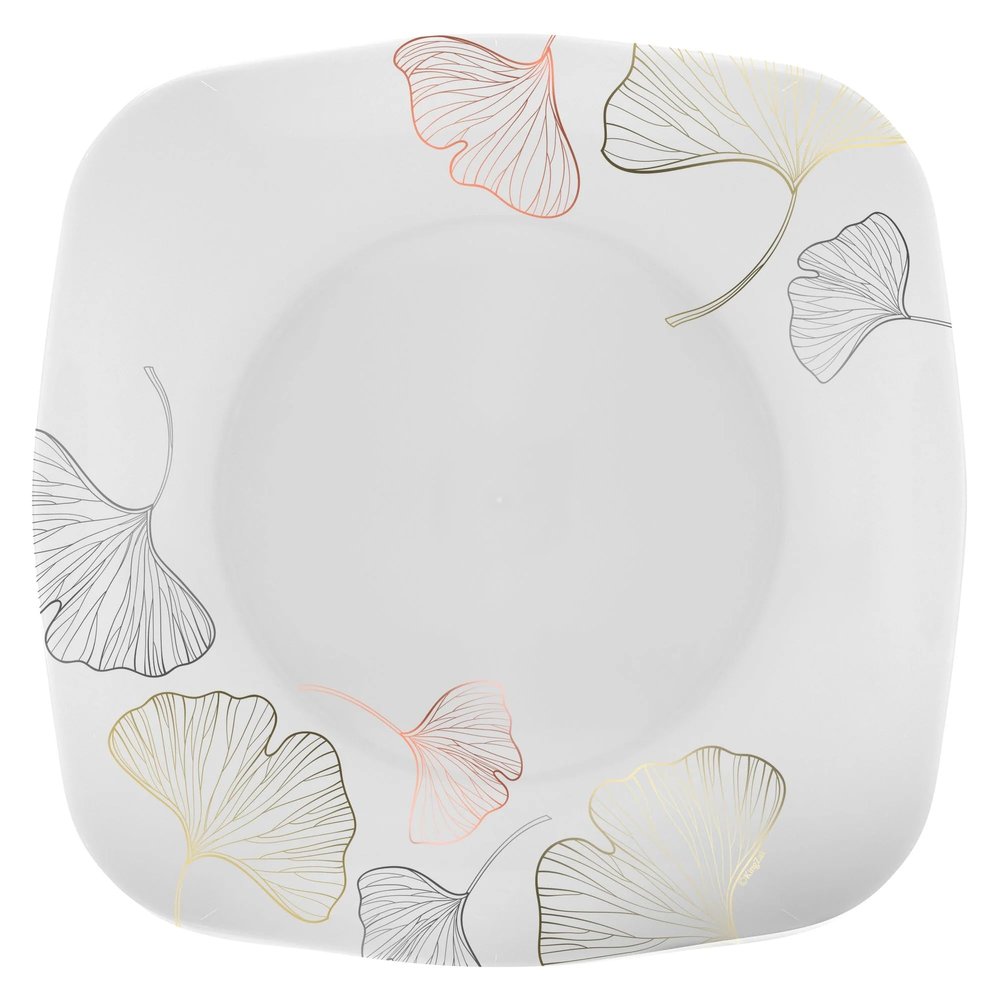EcoQuality 10.25 inch Pearl Dinner Plate with Gold, Silver and Rose Gold Design Elegant Disposable Plastic Dinner Plate for Weddings, Parties, Catering, and Buffets Durable & Reusable (70)