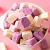 Freeze dried fruit yogurt cubes, strawberry blueberry yellow peach white peach flavor dried yogurt, Fruit milk candy, Healthy fruit snacks, gummies, Breakfast cereal, Dim sum, Dessert (10 packs) view 3