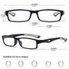 KOOSUFA Sport Reading Glasses +3.50 Blue Light Blocking for Men Women Computer Readers Lightweight Non-slip Eyeglasses, 1x Dark blue view 2