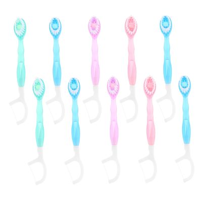 Healvian 10pcs Professional Travel Toothbrush Kit Single Use Soft Bristle Mini Toothbrushes Floss for Travel Outdoor Camping Business