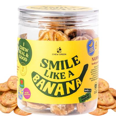 CHEW GREEN Premium Namwah Banana Dried Fruits Chips 6.3oz - No Sugar Added Real Thai Fruit Snack Natural Chewy Bite for Pre-Workout Energy, Lunchbox, Office Desk, Baking, Yogurt Garnish & Hiking Trail