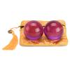 BRABUD 1.77'' Crystal Handballs Purple Transparent Color Chinese Health Exercise Massage Balls Stress Relieve Desk Decor Collectible Gift with Bag TQGJBS612 view 1