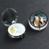 Stylish Animal Penguin Pill Case 3 Compartment Pill Box Portable Metal Pill Organizer Cute Travel Pill Container Vitamin Organizer for Purse Pocket Travel Gift view 1