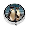 Stylish Animal Penguin Pill Case 3 Compartment Pill Box Portable Metal Pill Organizer Cute Travel Pill Container Vitamin Organizer for Purse Pocket Travel Gift view 2