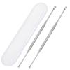 2 Pack Steel Ear Pick Ear Spoon Earwax Remover Spoon Ear Cleaner Ear Scraper Scratcher Stainless Steel Ear Cleaning Tool with Storage Box view 1