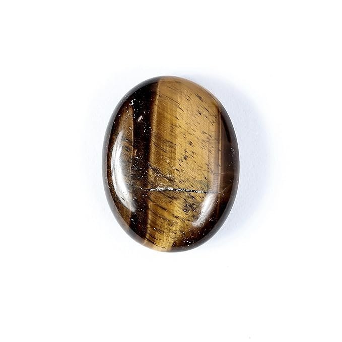 DENMOUS Healing Crystal Tiger Eye Palm Stone For Anxiety Stress Relief Natural Tiger Eye Crystal Palm Stones Pebble For Anxiety Yoga Meditation Oval Pocket Stone Vastu-B0DJ52M3, zzzz-s, Gemstone