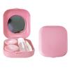 Erewa Contact Lens Case, 2 Pack Portable Contact Lens Box Kit with Mirror, Compact Soak Storage Kit for Travel (Pink) view 1